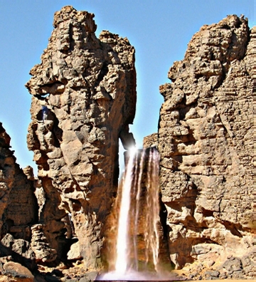 Desert waterfall sculpting stone